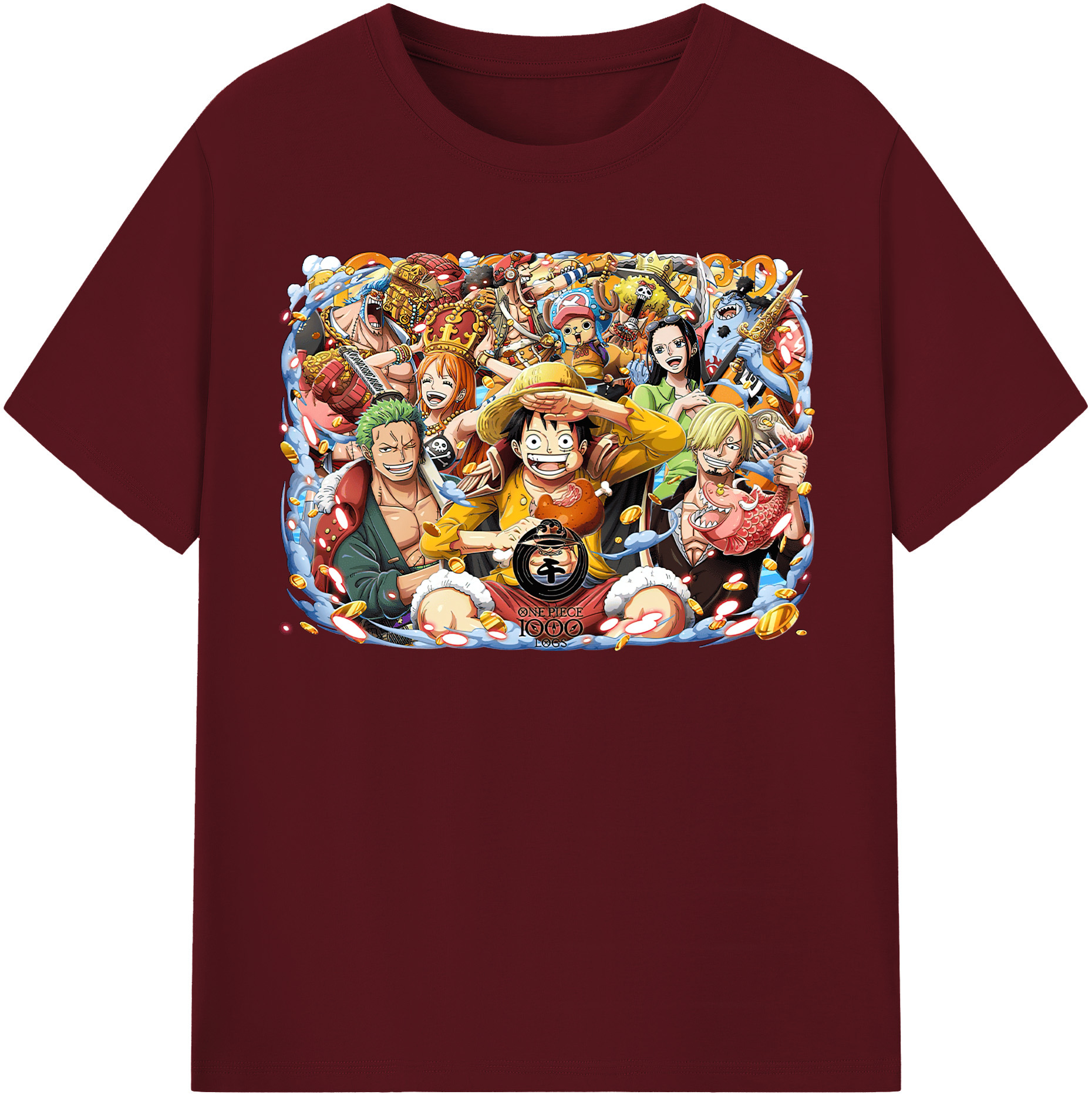 ワンピース モンキー・D・ルフィ ONE PIECE Monkey D. Luffy 綿100％半袖Tシャツ（フロントプリント）